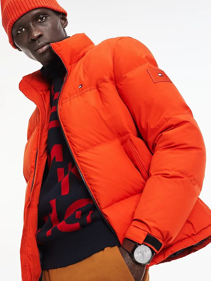 Tommy Hilfiger Puffer Stand-Up Collar Down Jakke Herre Oransje | RBMHZJ-162