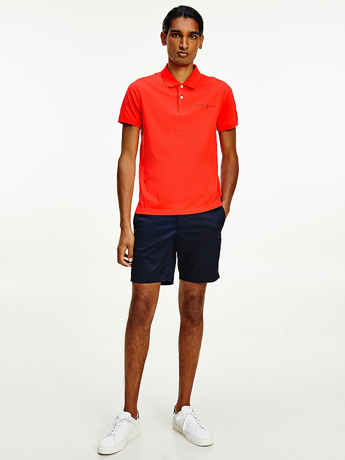 Tommy Hilfiger Pure Bomull Slim Fit Polo T Skjorte Herre Rød | JNTCKR-840