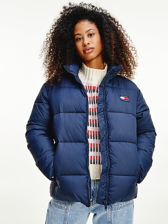 Tommy Hilfiger Recycled Nylon Puffer Frakker Dame Blå | OPCSYZ-318