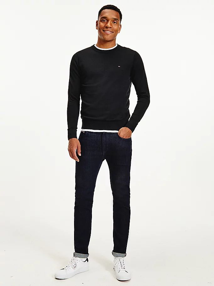 Tommy Hilfiger Regular Fit Crew Neck Gensere Herre Svarte | VXMYEU-381