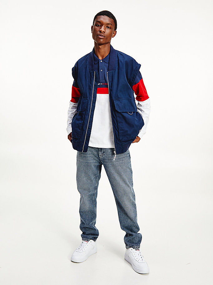 Tommy Hilfiger Relaxed Fit Bomber Jakke Herre Blå | LCWDKO-036