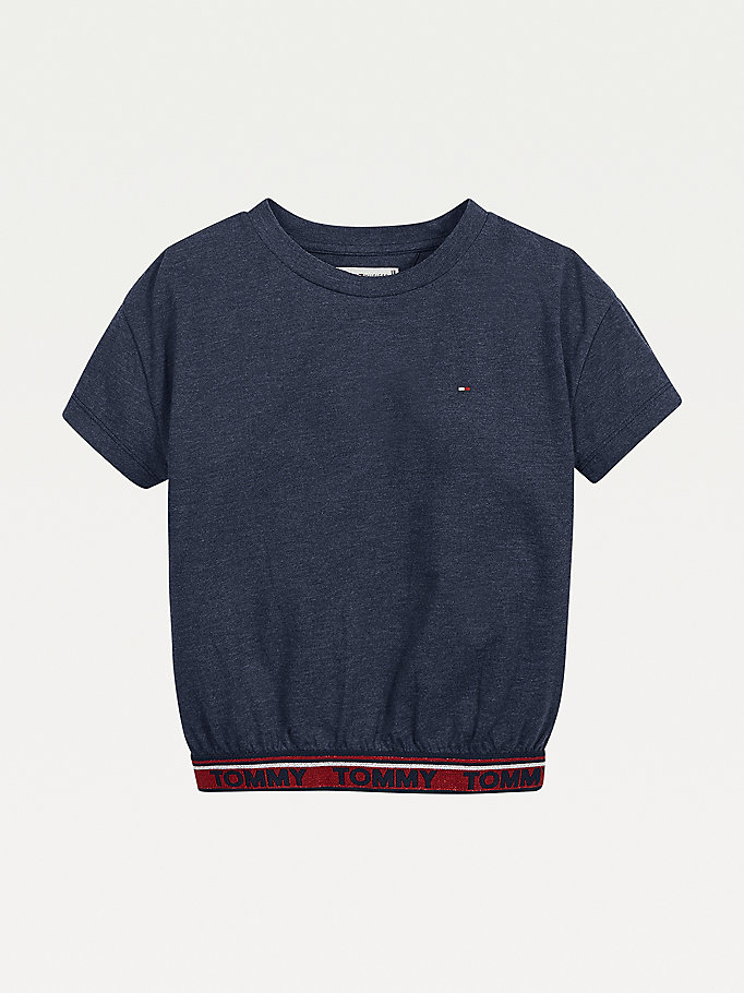 Tommy Hilfiger Repeat Logo T-skjorte Jente Blå | TGQNLV-487