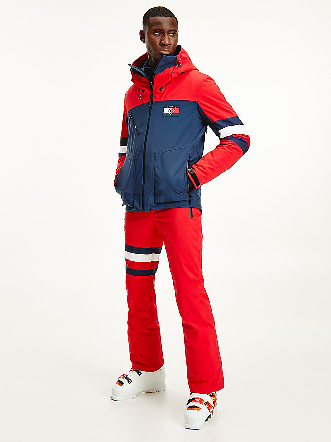 Tommy Hilfiger Rossignol Colour-Blocked Ski Jakke Herre Rød | KBWNLX-650