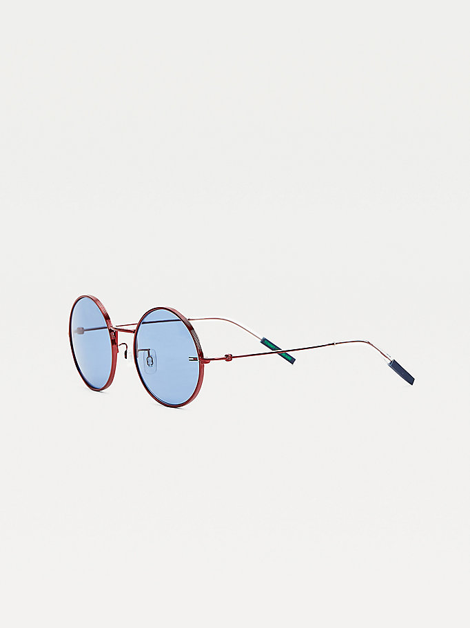 Tommy Hilfiger Round Frame Solbriller Herre Rød | ZYRGOQ-573