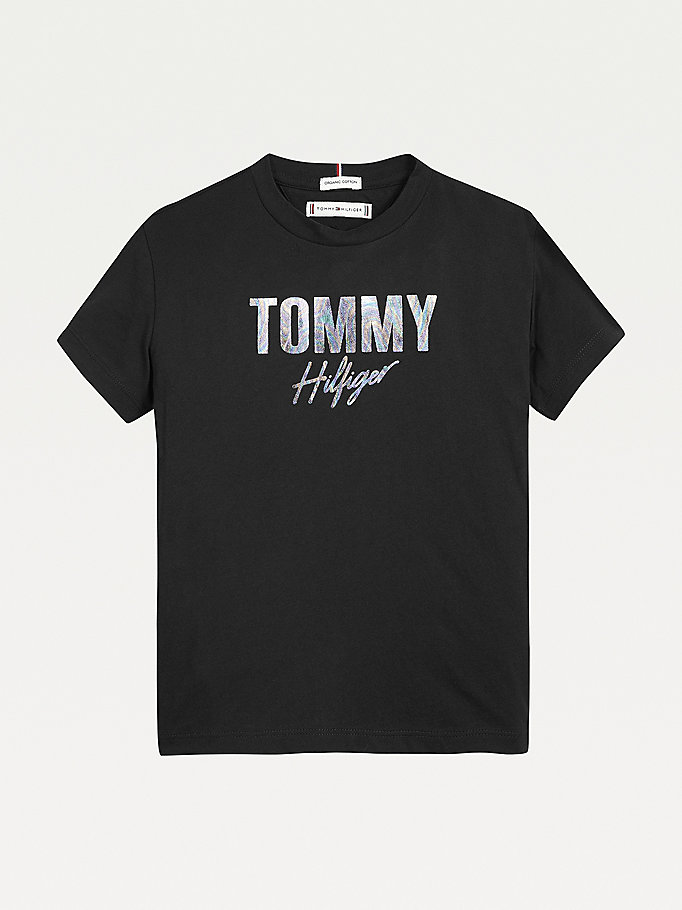 Tommy Hilfiger Script T-skjorte Jente Svarte | ASNMCE-806