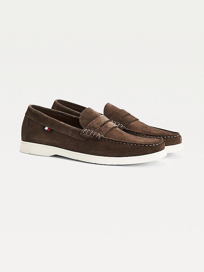 Tommy Hilfiger Semsket Skinn Biodegradable Loafers Herre Brune | AZVKXL-893