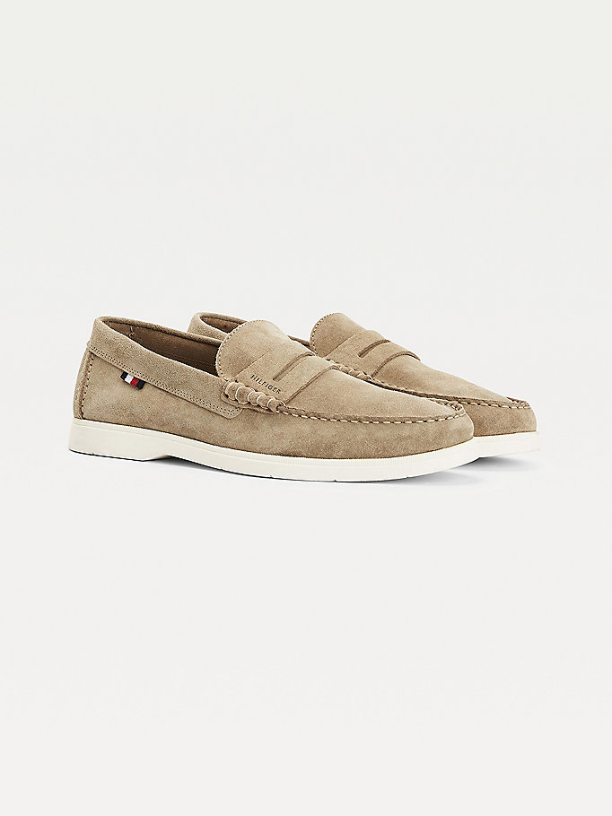 Tommy Hilfiger Semsket Skinn Biodegradable Loafers Herre Khaki | GFTVLW-053