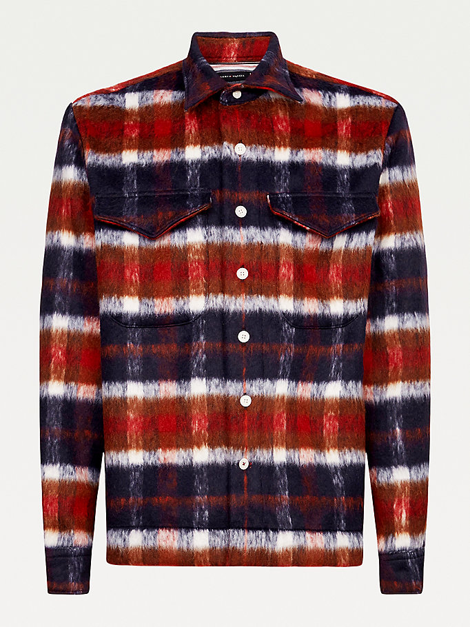 Tommy Hilfiger Shadow Check Relaxed Fit Over Skjorte Herre Blå | RUDNJW-825