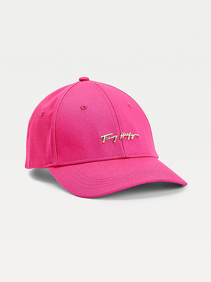 Tommy Hilfiger Signature Baseball Hatt Dame Rosa | JRCIUM-512