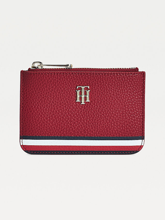 Tommy Hilfiger Signature Card Holder Lommebok Dame Rød | SJRMPX-823