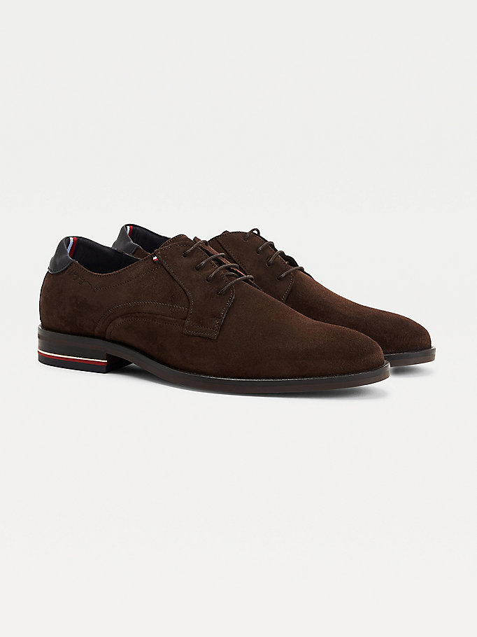 Tommy Hilfiger Signature Logo Semsket Skinn Brogue Sko Herre Brune | BUWVHF-680