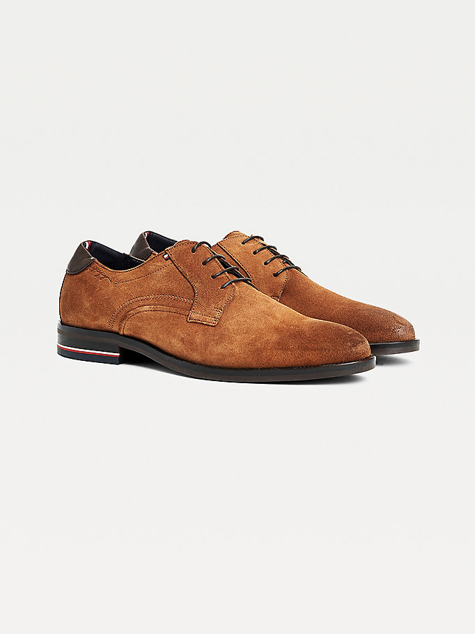 Tommy Hilfiger Signature Logo Semsket Skinn Brogue Sko Herre Brune | FEOMGV-980