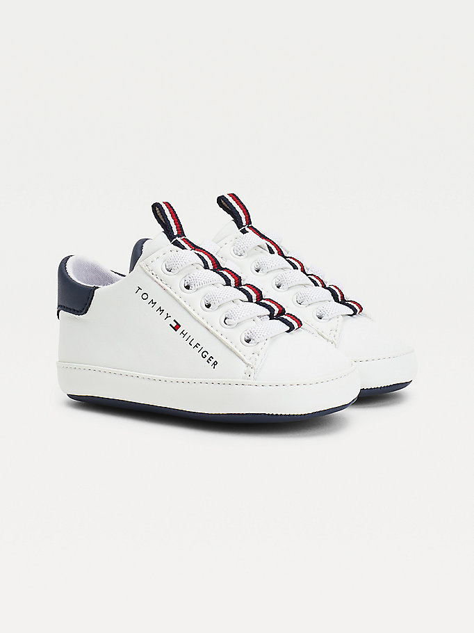 Tommy Hilfiger Signature Tape Blonder-Up Joggesko Gutt Hvite | PZAYTI-307