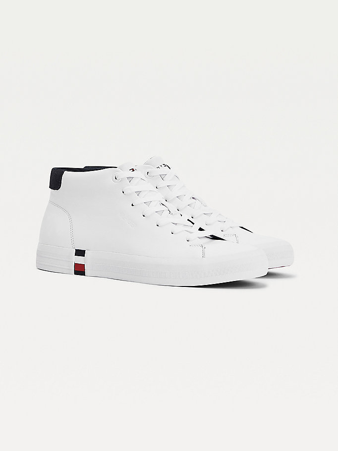 Tommy Hilfiger Signature Tape High- Joggesko Herre Hvite | DAPNRZ-392