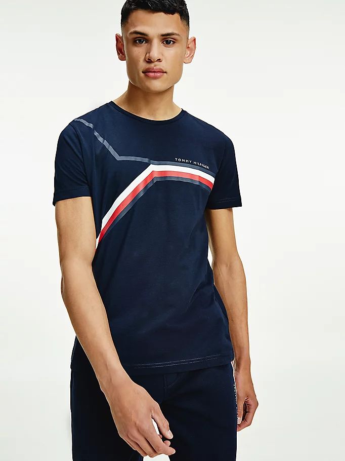 Tommy Hilfiger Signature Tape T-skjorte Herre Blå | WKVPES-690