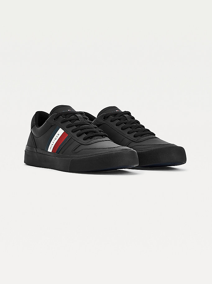 Tommy Hilfiger Signature Tape Vulcanised Joggesko Herre Svarte | VRJDCY-107