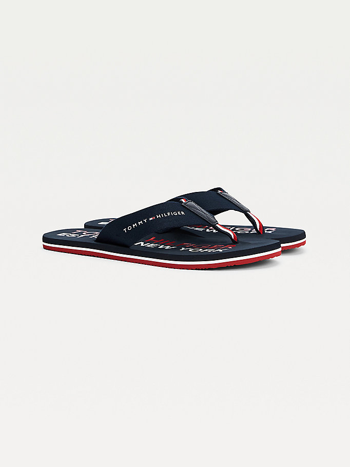 Tommy Hilfiger Signature Tape Webbing Klipklapper Herre Blå | TWDYVJ-459