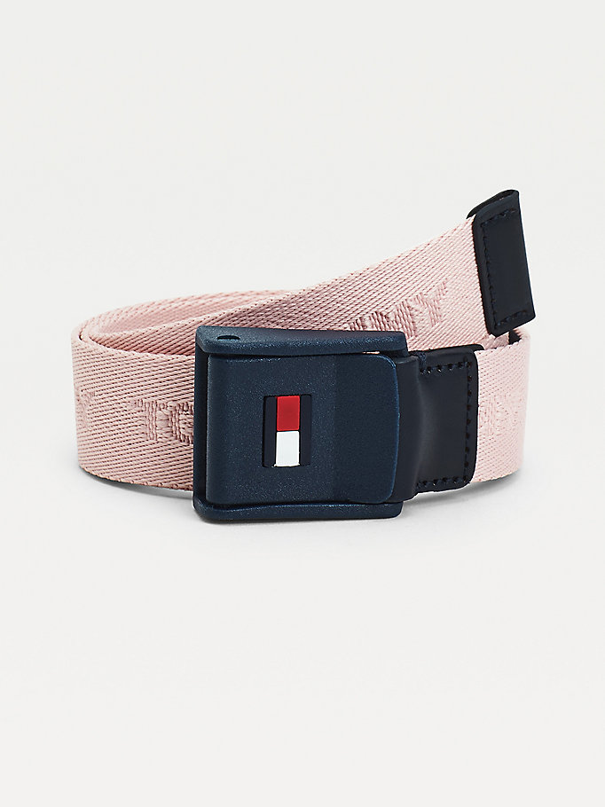 Tommy Hilfiger Signature Webbing Belte Gutt Rosa | NSGJVW-180