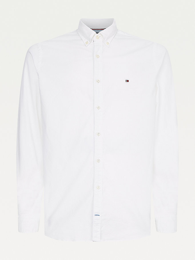 Tommy Hilfiger Slim Fit Oxford Skjorte Herre Hvite | YMBCET-326