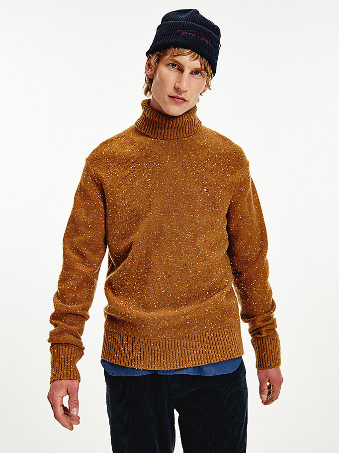 Tommy Hilfiger Speckled Roll Neck Relaxed Gensere Herre Brune | AGZWPD-821