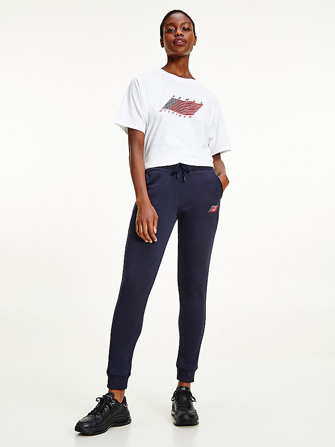 Tommy Hilfiger Sports Organic Bomull Joggers Dame Blå | IGJCNY-584