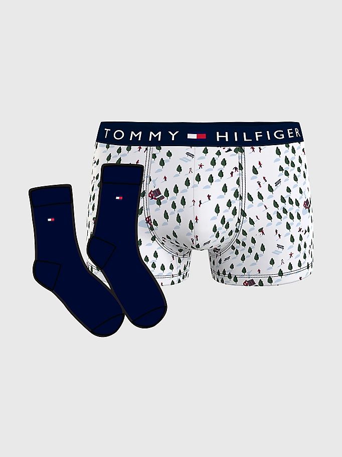 Tommy Hilfiger Stretch Bomull Trunks And Socks Set Undertøy Herre Brune | IRVWXQ-724