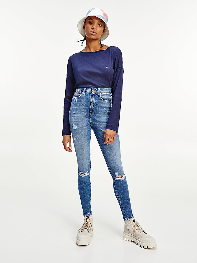 Tommy Hilfiger Sylvia High Rise Skinny Jeans Dame Blå | BMJYNR-826