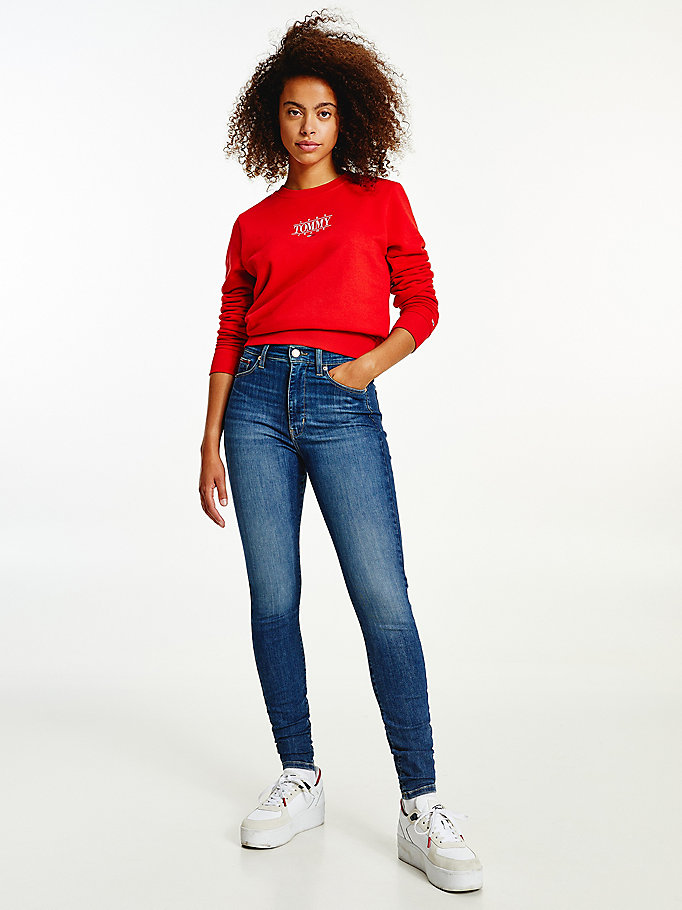 Tommy Hilfiger Sylvia High Rise Skinny Jeans Dame Blå | MYWVXT-128