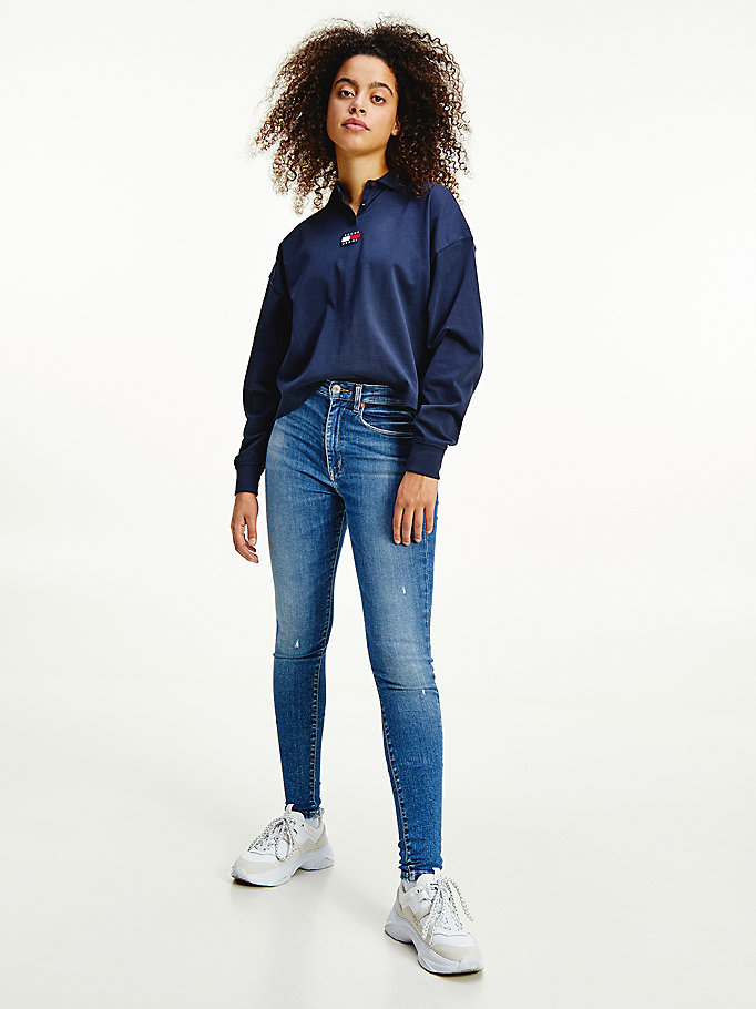 Tommy Hilfiger Sylvia High Rise Super Skinny Jeans Dame Blå | LKGHVM-204