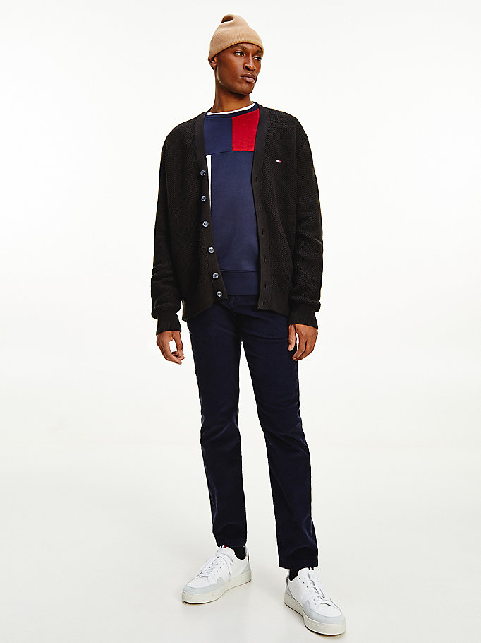 Tommy Hilfiger Textured Relaxed Fit Gensere Herre Svarte | BVHGOC-738