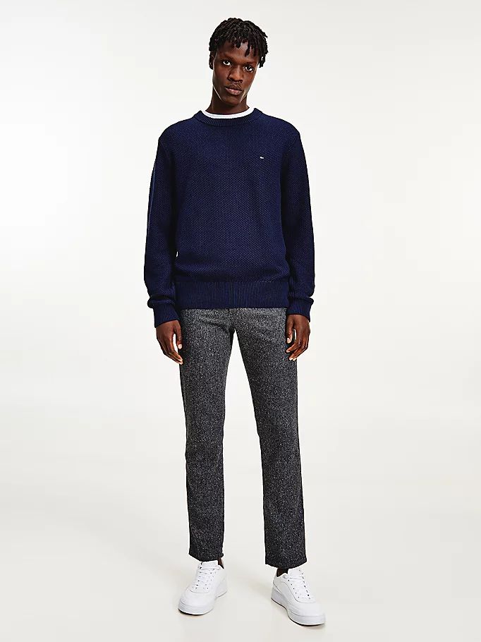 Tommy Hilfiger Textured Relaxed Fit Gensere Herre Blå | FEKONV-546