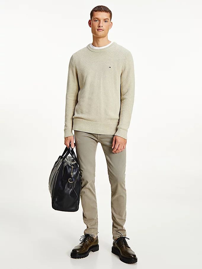 Tommy Hilfiger Textured Relaxed Fit Gensere Herre Khaki | KOFSGY-582