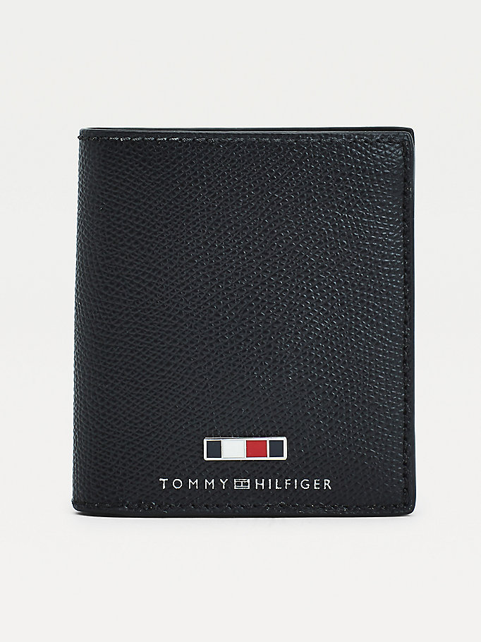 Tommy Hilfiger Th Business Tri-Fold Lær Lommebok Herre Svarte | EWCMNO-732