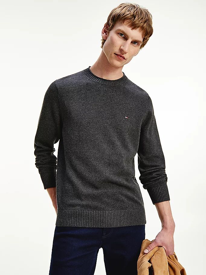 Tommy Hilfiger Ultra Lette Crew Neck Gensere Herre Grå | JLDOZB-354