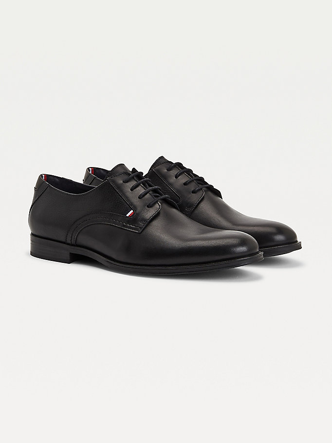 Tommy Hilfiger Vanlige Lær Contrast Finish Brogue Sko Herre Svarte | QXBVSN-165