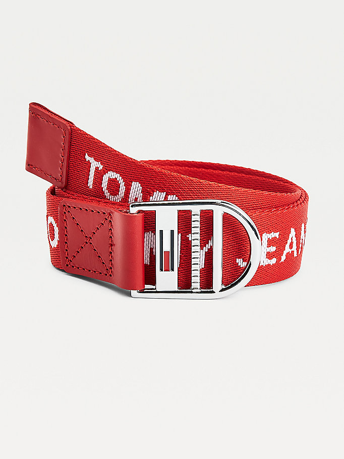 Tommy Hilfiger Webbing Logo Belte Dame Rød | QZKRYH-391