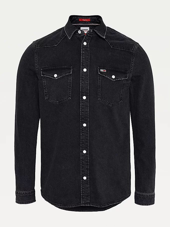 Tommy Hilfiger Western Denim Skjorte Herre Blå | QLRZWJ-084