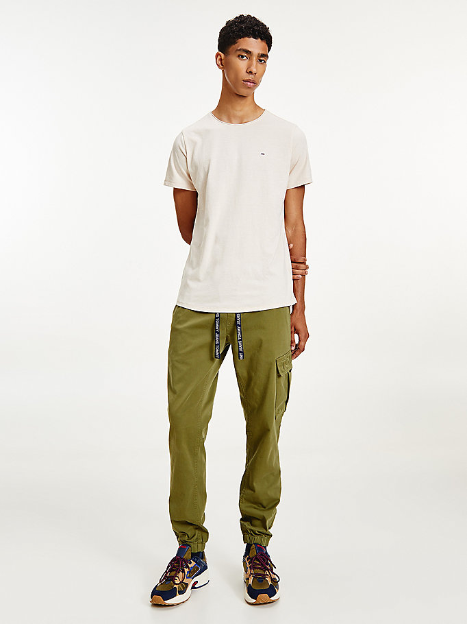 Tommy Hilfiger Woven Slim Fit T-skjorte Herre Beige | KXGQOR-486